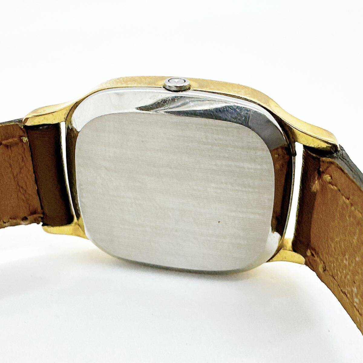 03277 オメガ OMEGA デビル DE VILLE レディース 腕時計 クォーツ 電池式 QZ ゴールドカラー 革ベルト プッシュリューズ