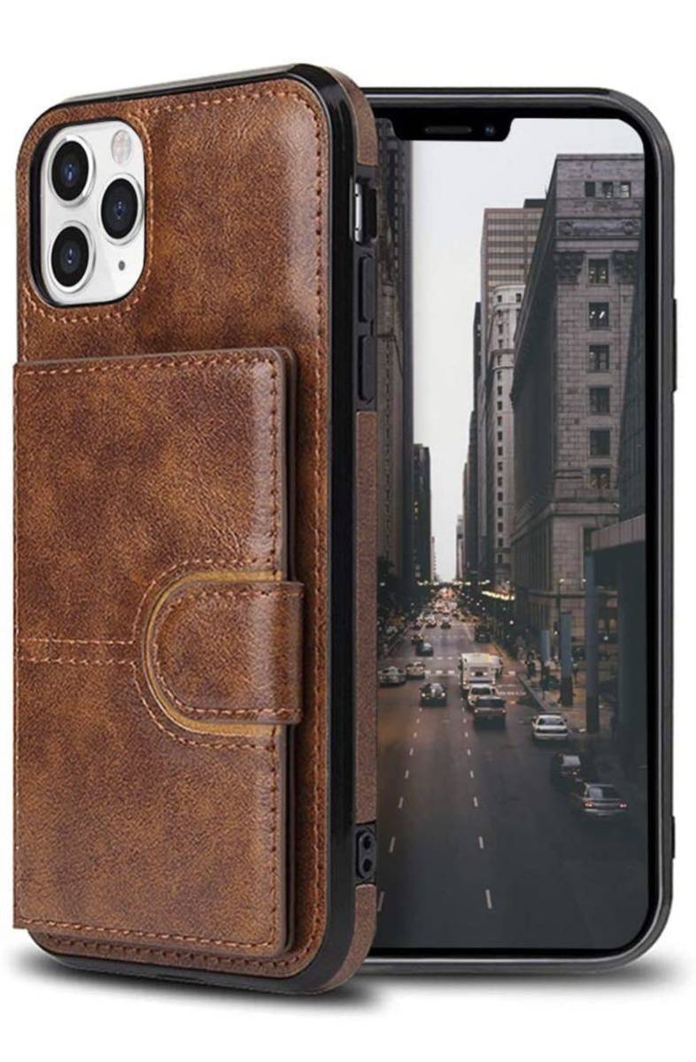 iPhone 11Pro Max ケース カード収納 スタンド機能 衝撃対応 全面保護 軽量 高級PUレザー マグネット式の画像1