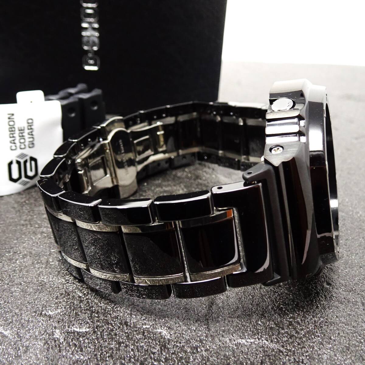 送料無料・新品・Gショックカスタム本体付きGA2100・ステンレス製ブラックベゼル＆セラミックベルトモデル・メンズ腕時計・カシオーク_画像5