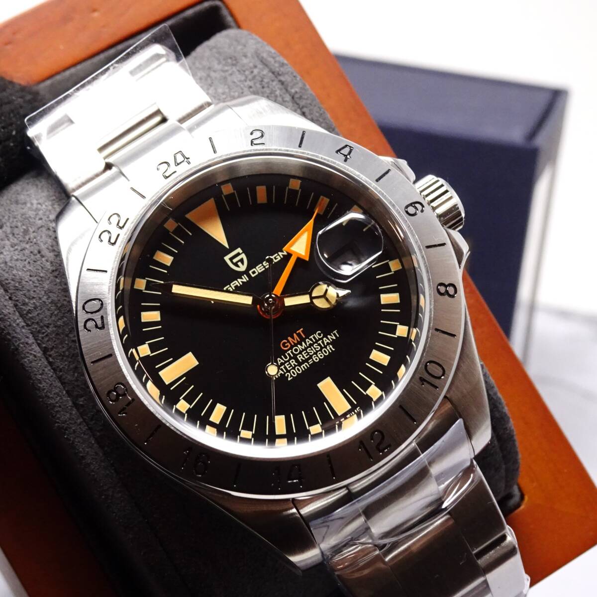 送料無料・新品・パガーニデザイン PAGANI DESIGN オマージュウォッチ腕時計 GMT針 機械式 PD-1693・SUS316Lフルステンレス製モデル