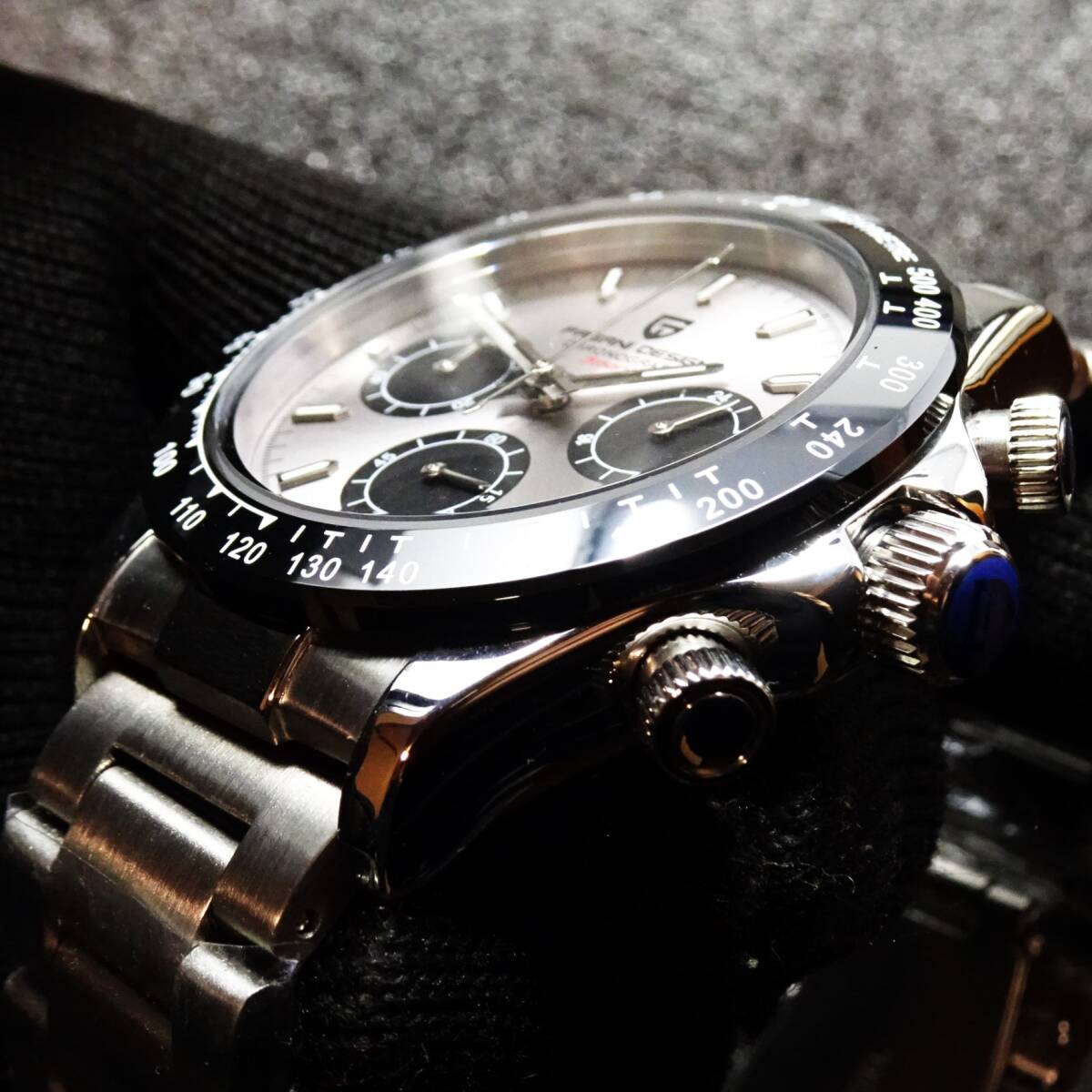 送料無料・新品・パガーニデザイン・メンズ・セイコー製VK63クロノグラフクオーツ式腕時計・フルメタル・オマージュウオッチ・PD-1664_画像2