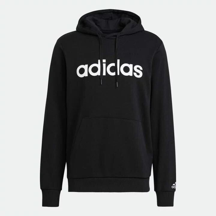 ★送料230円 アディダス【2XL】ロゴ パーカー 定価6039円 adidas 新品 カジュアル スポーツ フーディー 運動 ジャージ XO 9064 長袖 黒_画像3