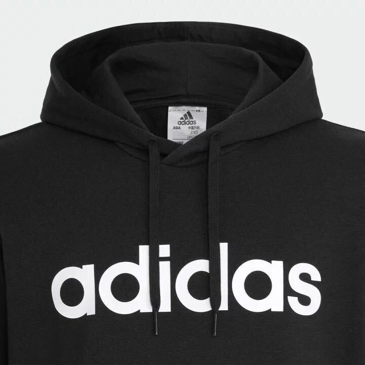 ★送料230円 アディダス【2XL】ロゴ パーカー 定価6039円 adidas 新品 カジュアル スポーツ フーディー 運動 ジャージ XO 9064 長袖 黒_画像5