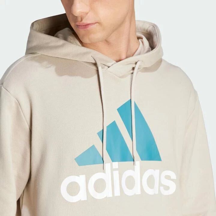 ★送料230円 アディダス 【XL】ロゴ パーカー adidas 新品 スウェット カジュアル スポーツ ベージュ フーディー ジャージ 8584 長袖_画像4