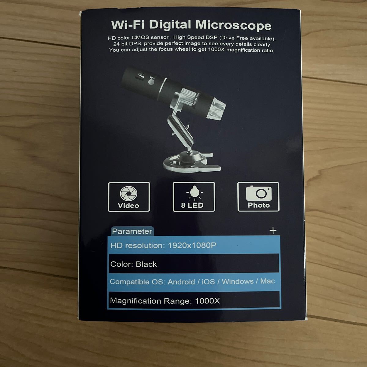 顕微鏡 拡大鏡 IOS LED Android Wifi 充電式SKYBASIC Wifi デジタル 顕微鏡 2MP 50-1000倍 充電式