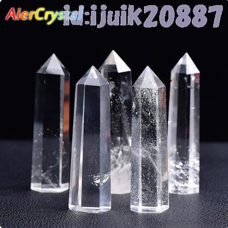 AL1843: 透明クォーツ 透明 水晶 天然石 原石 高透明度 六角形 約50〜60mm 六角柱 氷 白色 1個 1円スタートの画像9