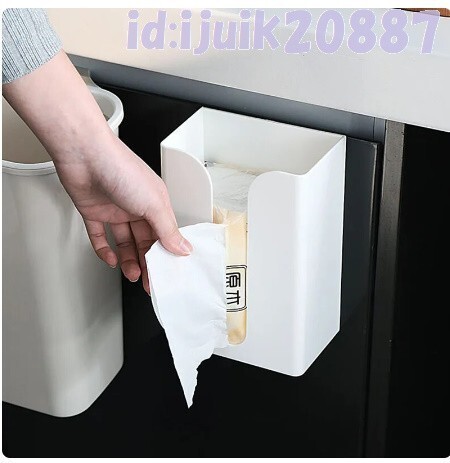 Tc1107:新品 壁掛け式 ペーパータオル ホルダー バスルーム ティッシュ ボックス ディスペンサー キッチン ペーパー トイレ 収納 ケース_画像2