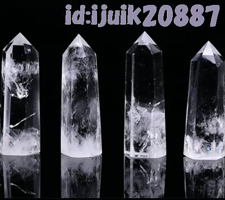 AL1843: 透明クォーツ 透明 水晶 天然石 原石 高透明度 六角形 約50〜60mm 六角柱 氷 白色 1個 1円スタートの画像8