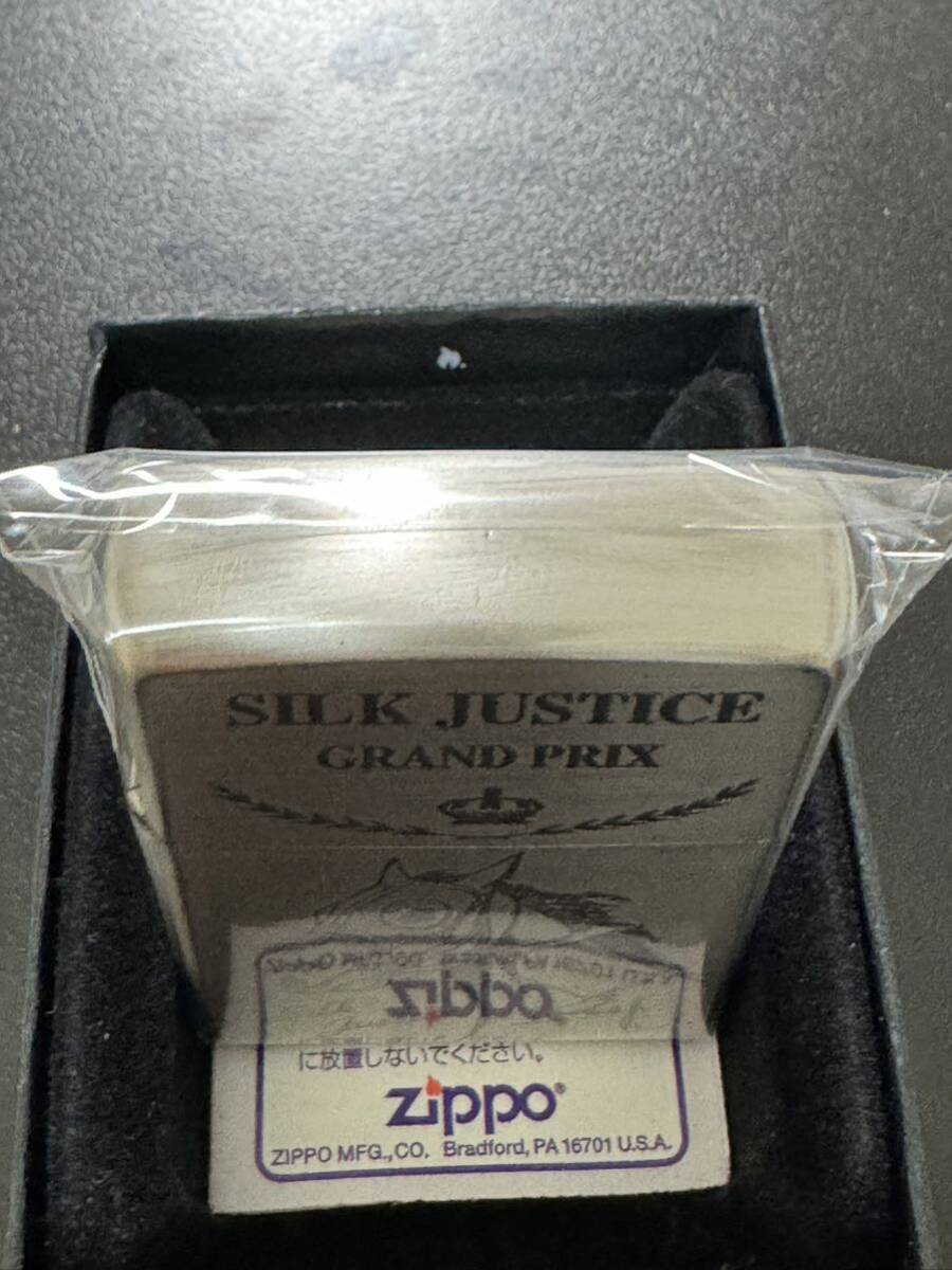 zippo SILK JUSTICE GRAND PRIX 限定品 シルクジャスティス 1998年製 年代物 競馬 両面デザイン デットストック シリアルナンバー NO.242