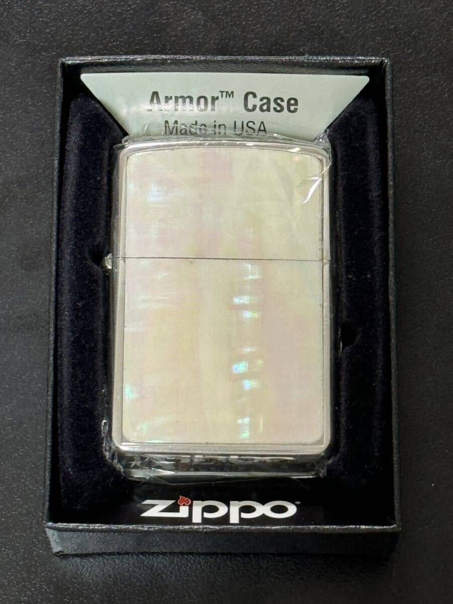 zippo 装飾 シェル アーマー 特殊加工品 SHELL Armor Case 2004年製 silver シルバー デットストック ケース 保証書_画像2