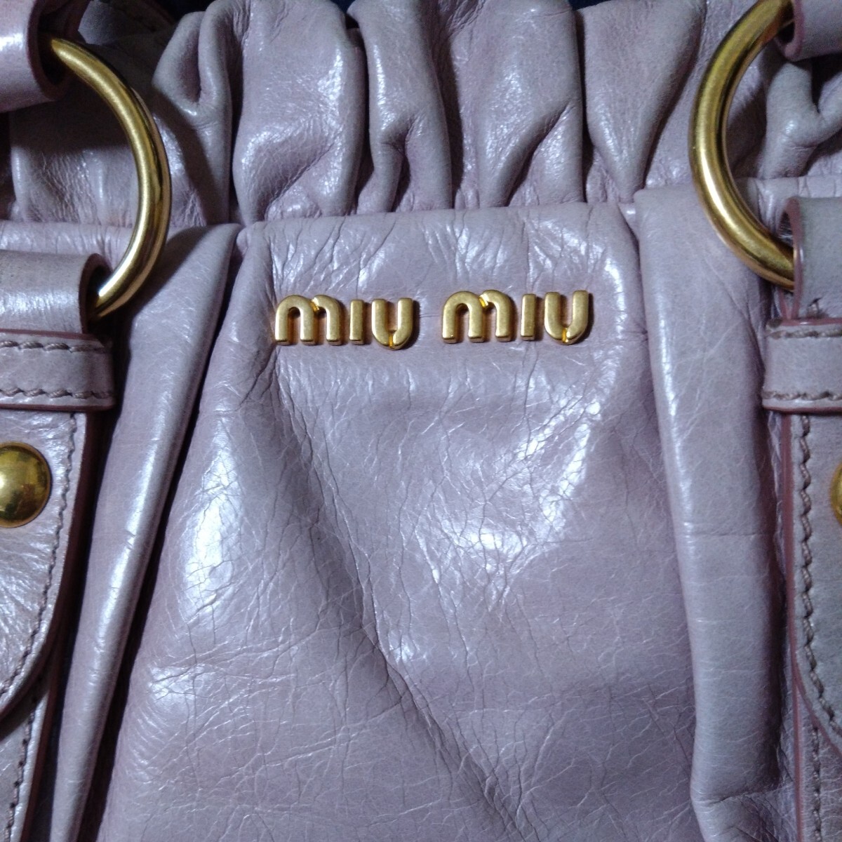 No.27ハンドバッグ ミュウミュウ レザー 2WAY ショルダーバッグ miumiu_画像2