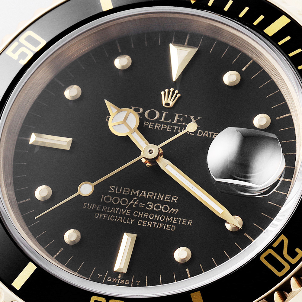 ロレックス サブマリーナ デイト 16808 ブラック フジツボダイアル オールトリチウム 97番 中古 メンズ 腕時計_画像6