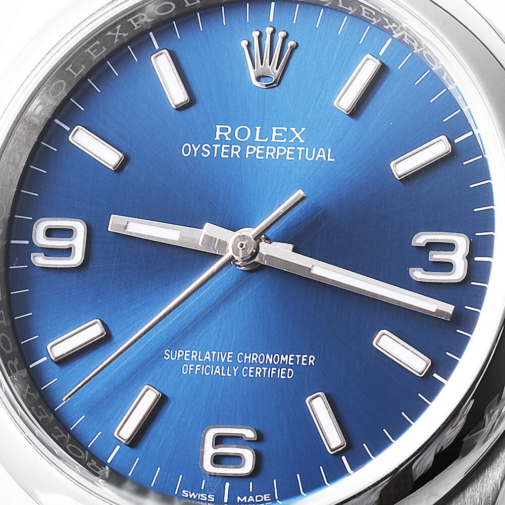 ロレックス オイスターパーペチュアル 116000 ブルー 369ホワイトバー ランダム番 中古 メンズ 腕時計_画像6