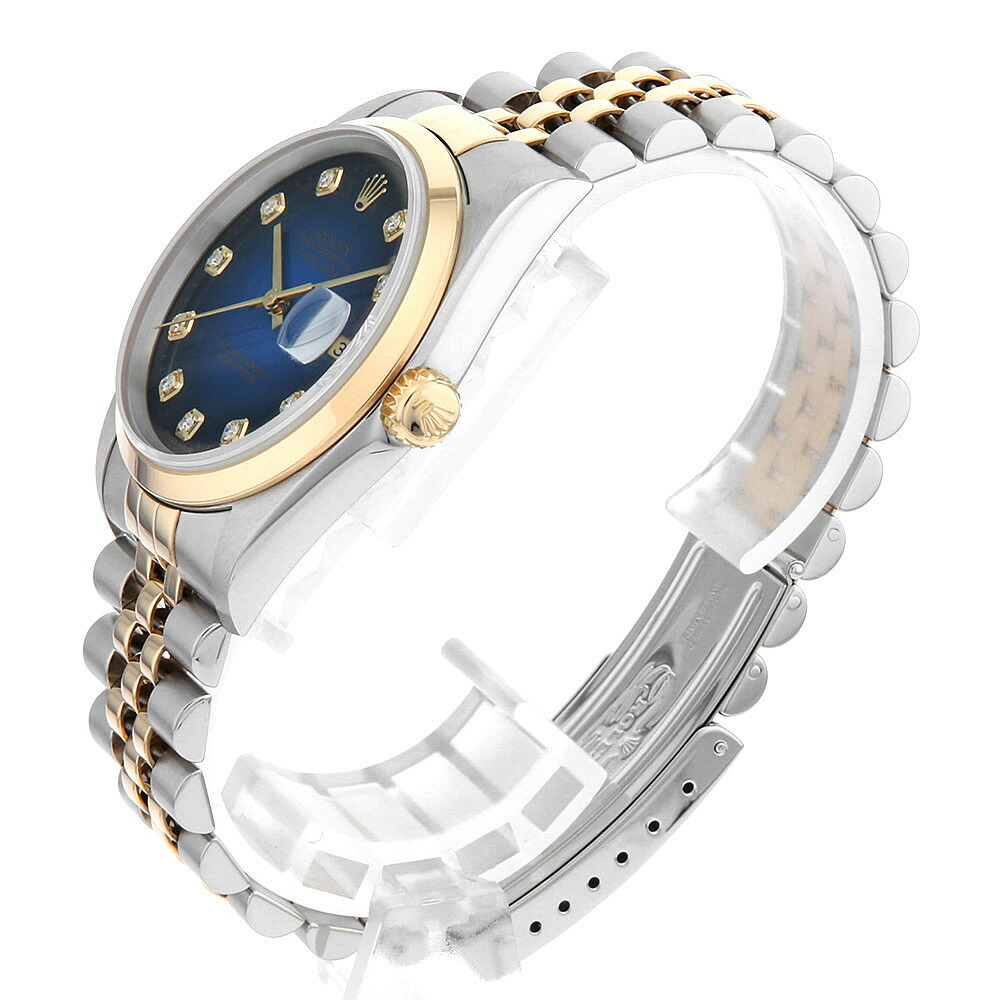 ロレックス デイトジャスト 16203G ブルー ブルーグラデーション Y番 中古 メンズ 腕時計_画像2
