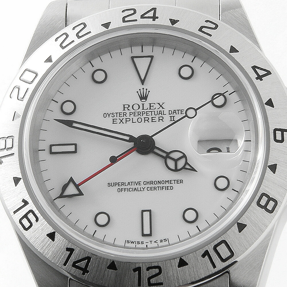 ロレックス エクスプローラーII 16570 ホワイト オールトリチウム シングルバックル S番 中古 メンズ 腕時計_画像5