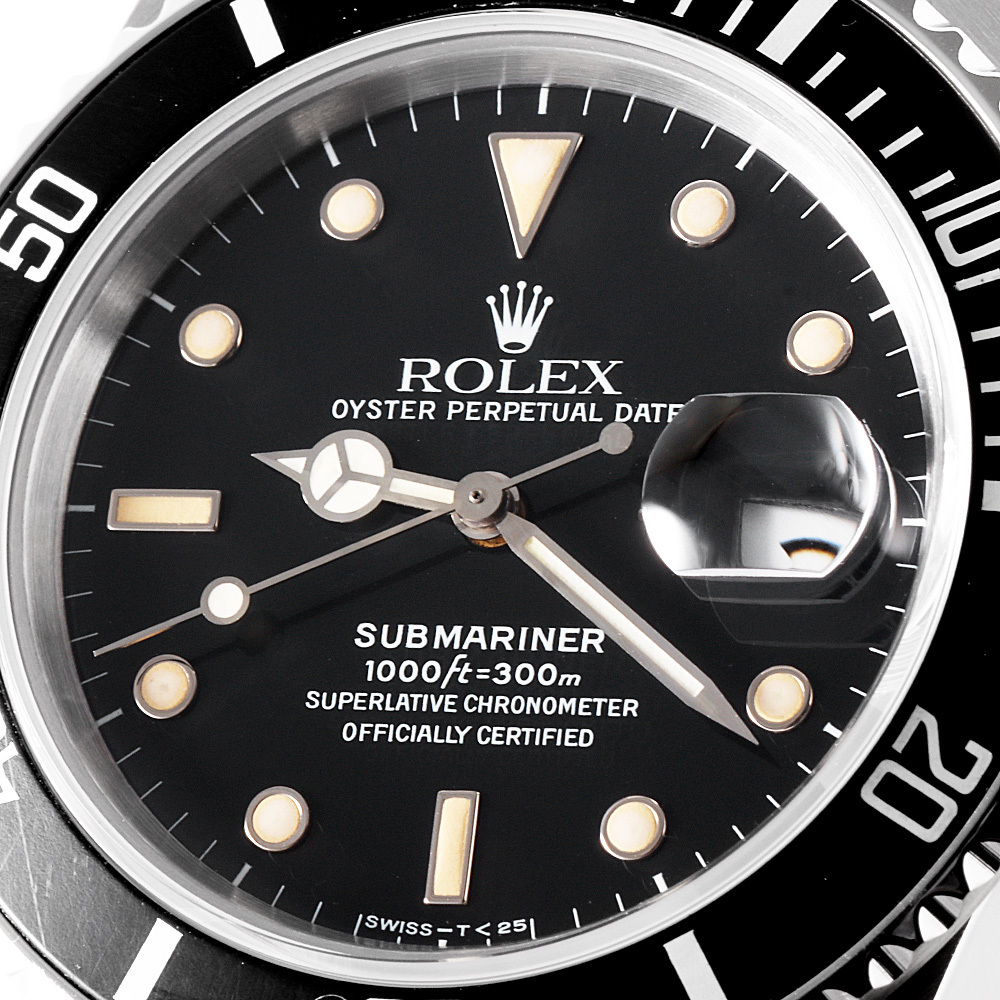 ロレックス サブマリーナ デイト トリプルゼロ 168000 ブラック R番 中古 メンズ 腕時計_画像6