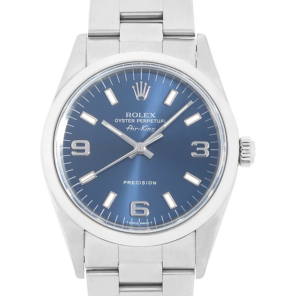 ロレックス エアキング 14000 ブルー 369ホワイトバー U番 中古 メンズ 腕時計