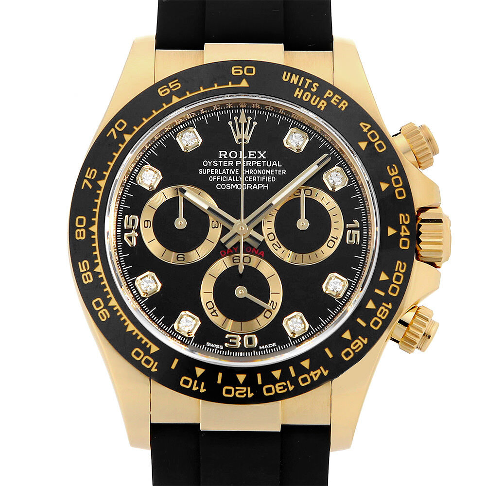 ロレックス コスモグラフ デイトナ 8Pダイヤ ゴールドサークル 116518LNG ブラック ランダム番 中古 メンズ 腕時計