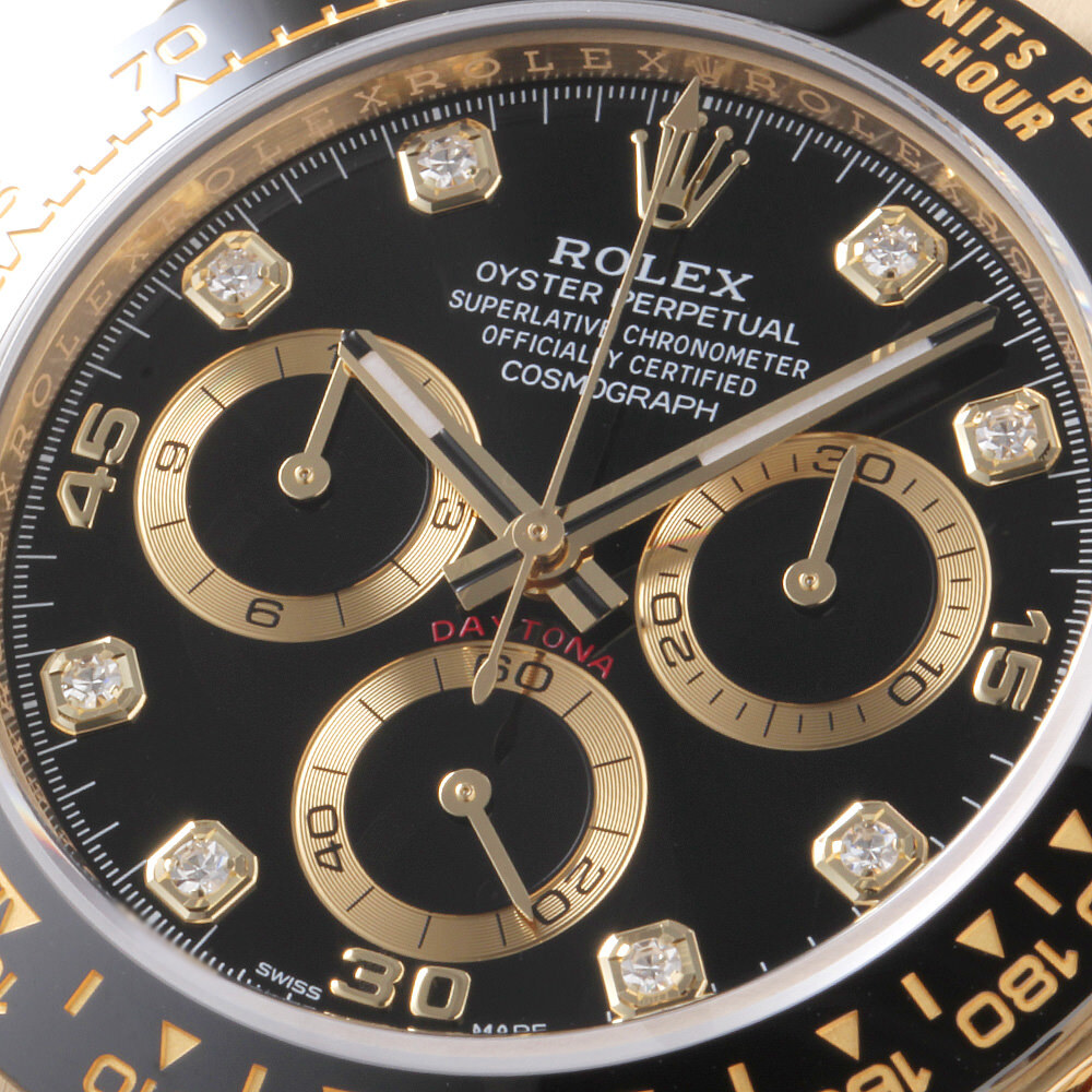 ロレックス コスモグラフ デイトナ 8Pダイヤ ゴールドサークル 116518LNG ブラック ランダム番 中古 メンズ 腕時計_画像6