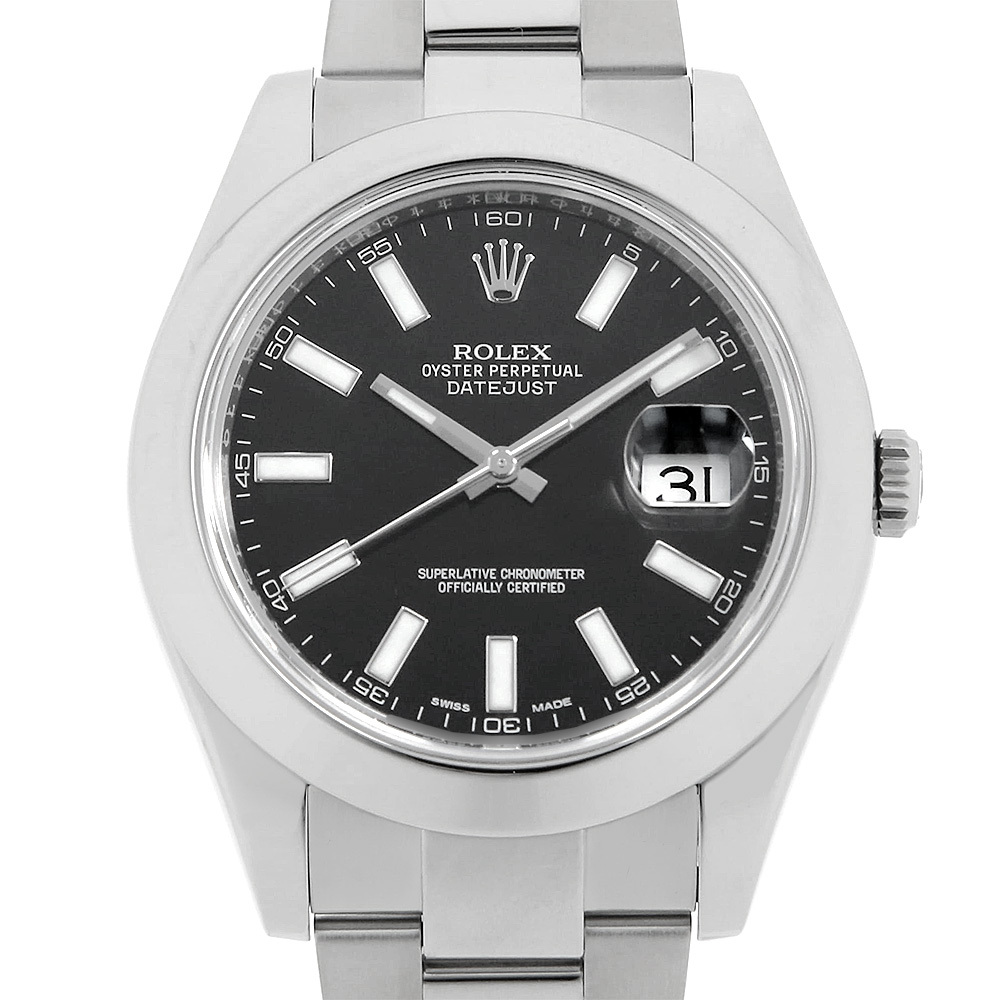 ロレックス デイトジャストII 116300 ブラック バー ランダム番 中古 メンズ 腕時計