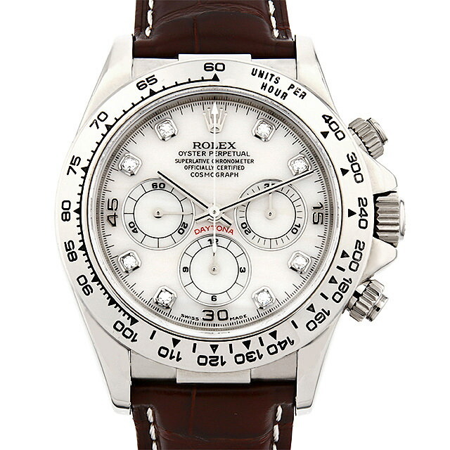 ロレックス コスモグラフ デイトナ 8Pダイヤ 16519NG ホワイトシェル U番 中古 メンズ 腕時計