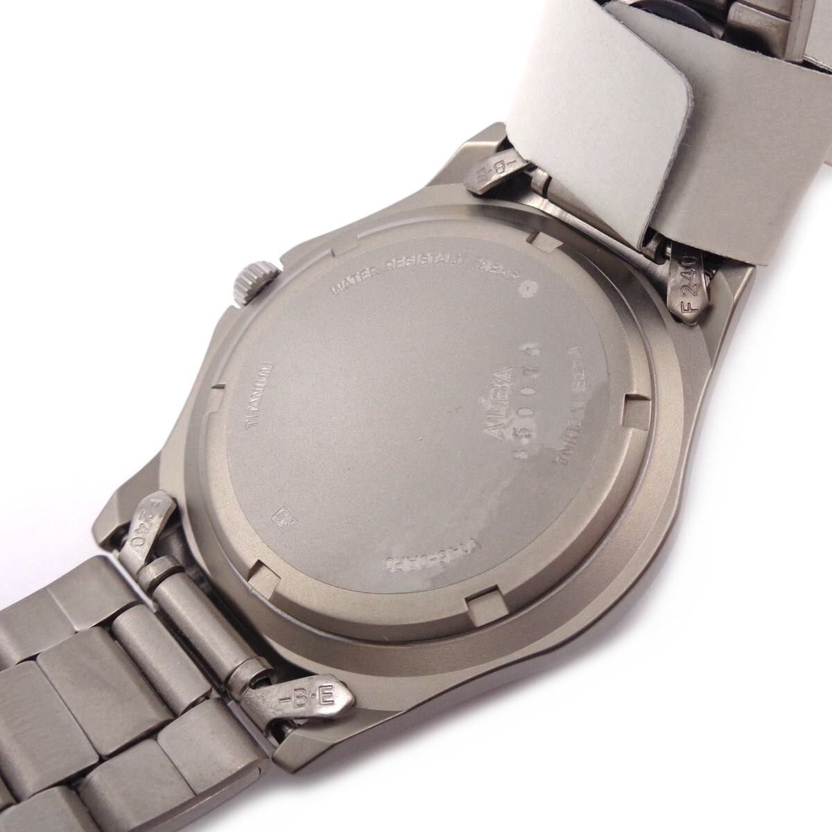 apf589*100 jpy start * dead stock goods [SEIKO/ Seiko ] Alba Epsilon men's solar wristwatch titanium V145-0AP0#51B28