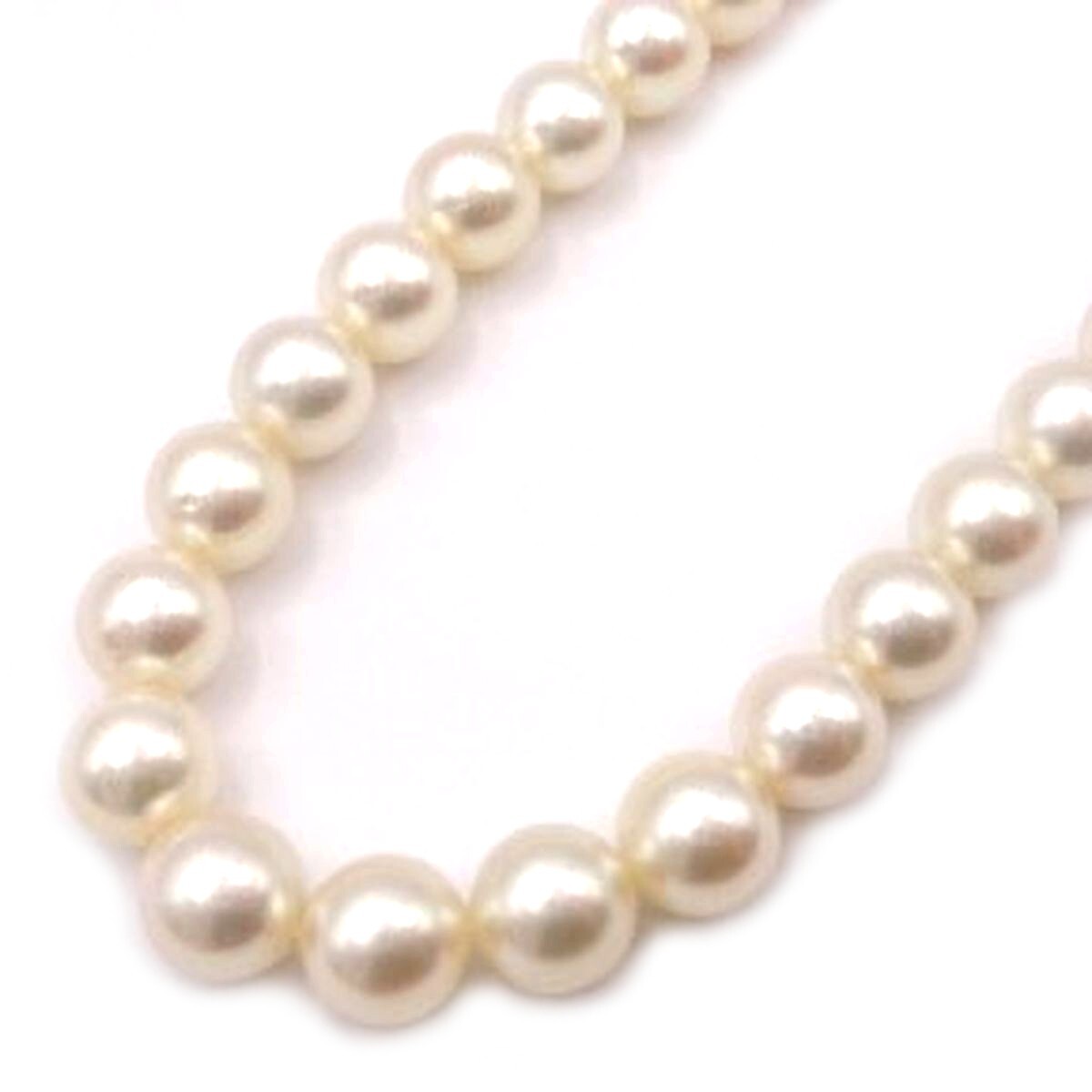 apf598☆SV金具 アコヤ真珠/パール ネックレス 約7.5mmから約8.0mm 約42cm 約37.3g ■53B94