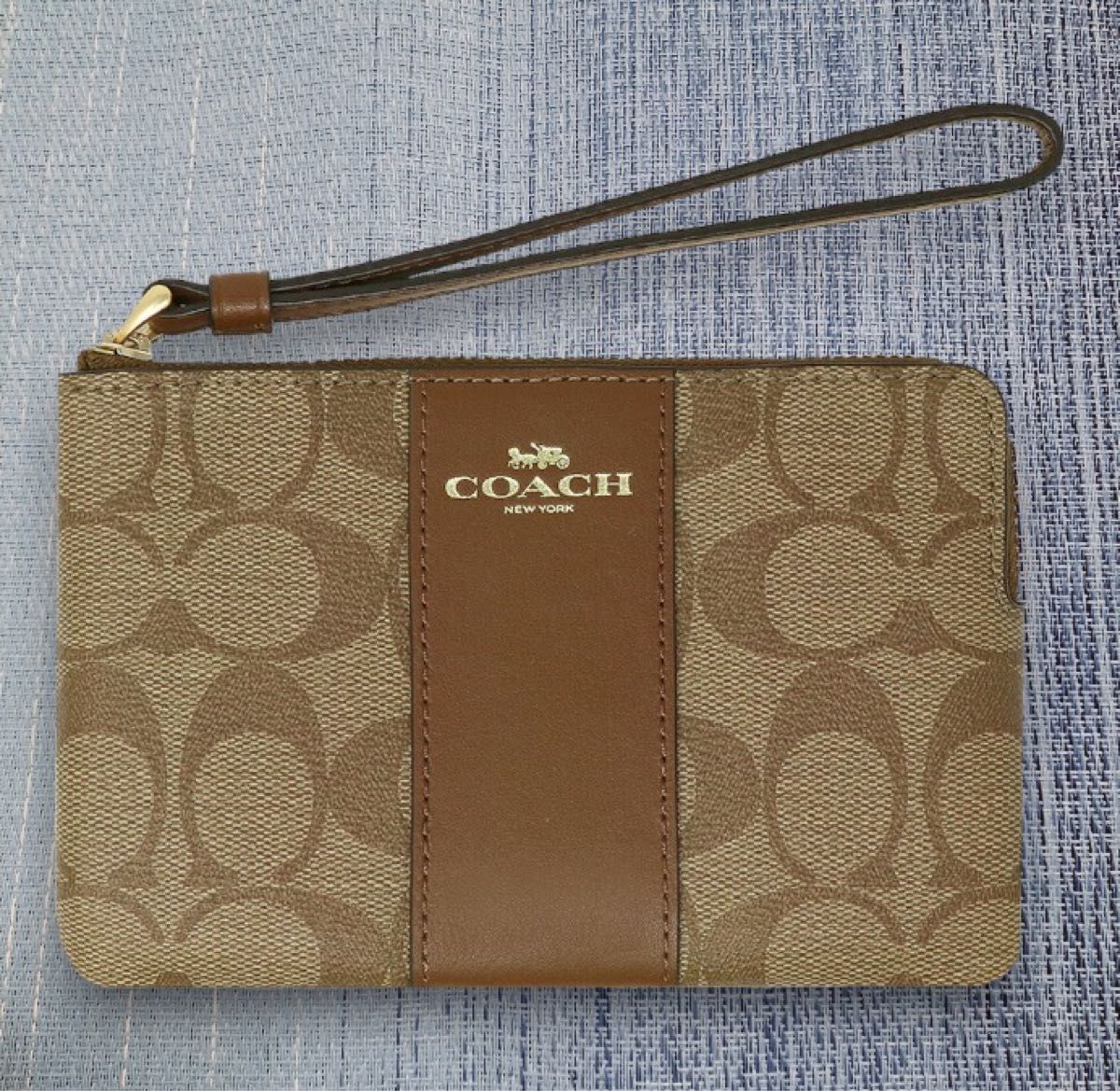 COACH コーチ ポーチ シグネチャー 小物入れ マルチケース ブラウン ブランド