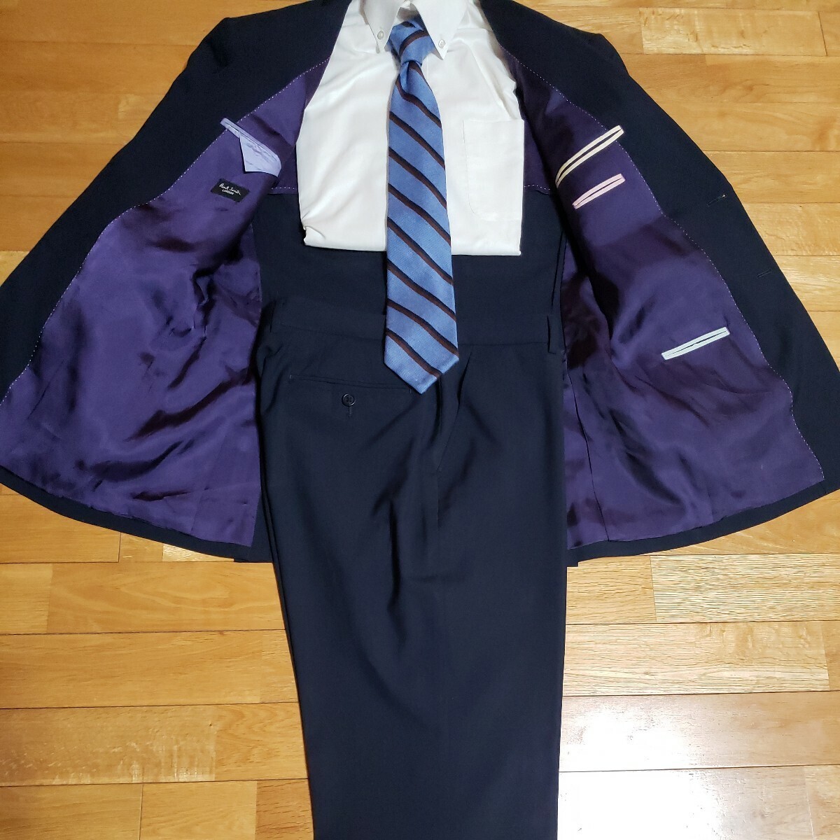  Britain style . be established * Paul Smith carefuly selected high class [ fine quality Shark s gold weave wool ] Britain style. feeling of quality * navy suit L2(XL rank )