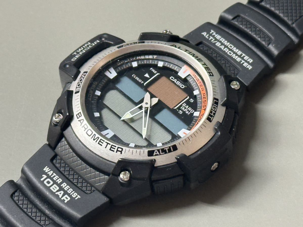 1円〜◆CASIO カシオ SPORTS GEAR ワールドタイム SGW-400H クォーツ アナデジ メンズ腕時計_画像10
