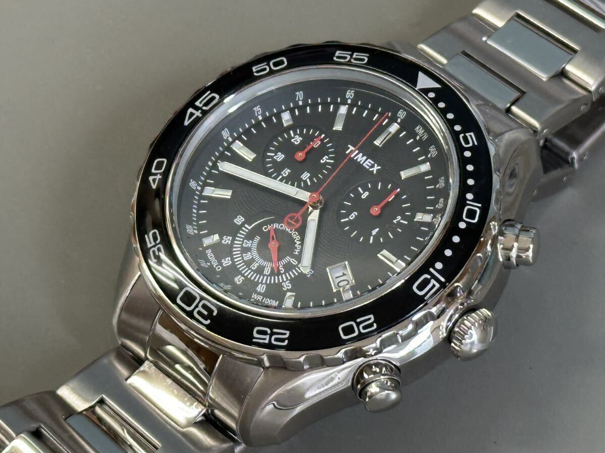 1円〜◆TIMEX タイメックス 1854 クロノグラフ T2N588 ブラックダイヤル クォーツ メンズ腕時計 の画像9