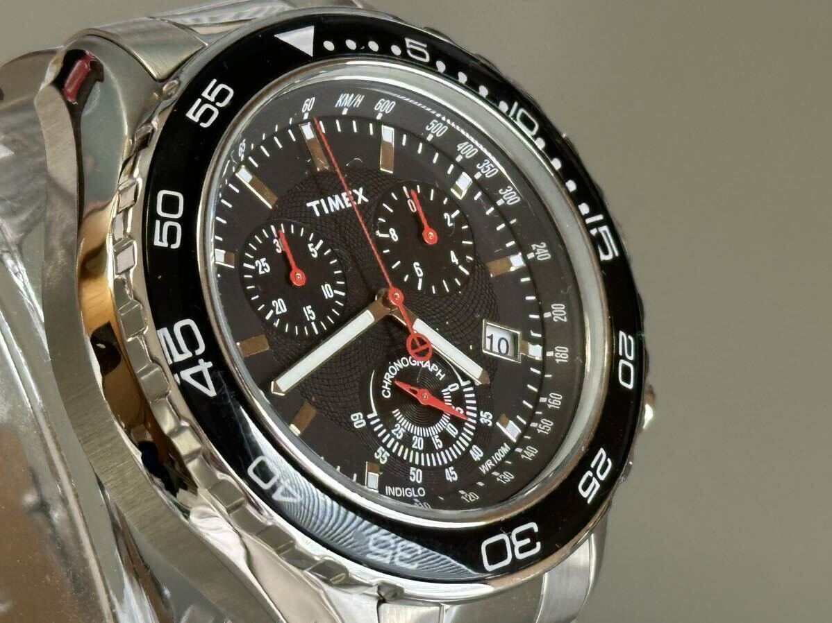 1円〜◆TIMEX タイメックス 1854 クロノグラフ T2N588 ブラックダイヤル クォーツ メンズ腕時計 の画像2