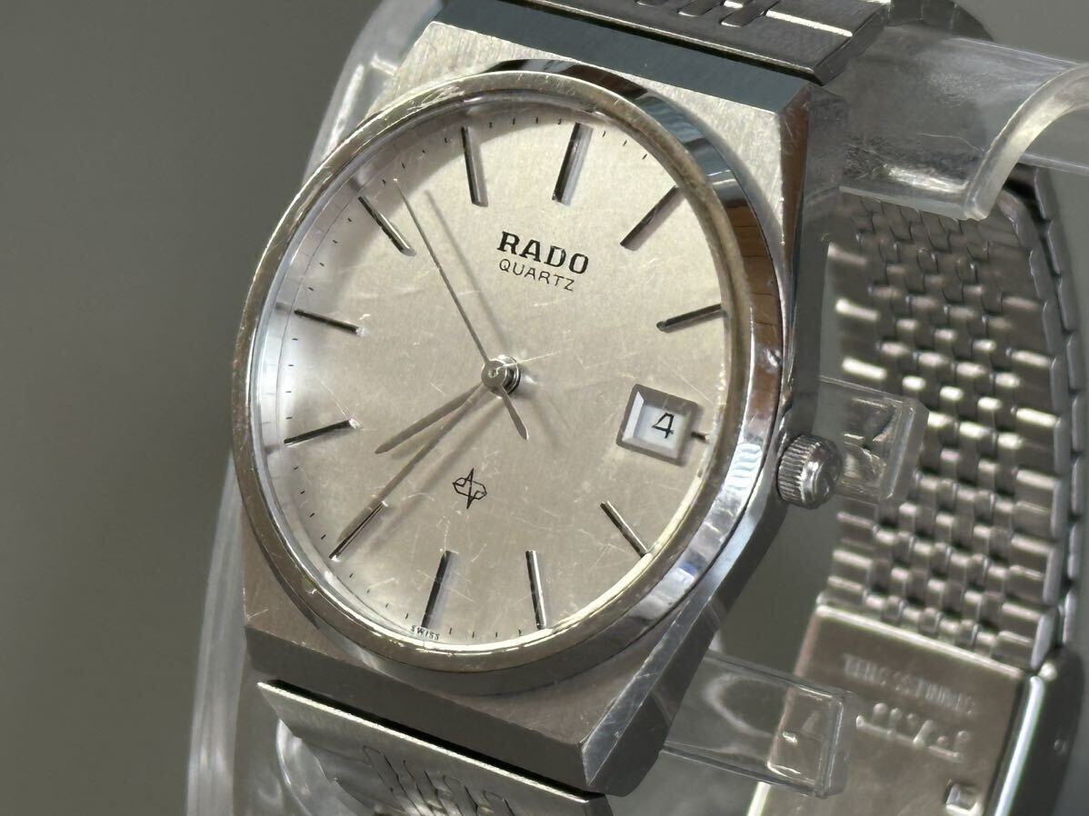 1円〜◆RADO ラドー QUARTZ クォーツ 107.9512.4 シルバーカラー メンズ腕時計 稼働品の画像1