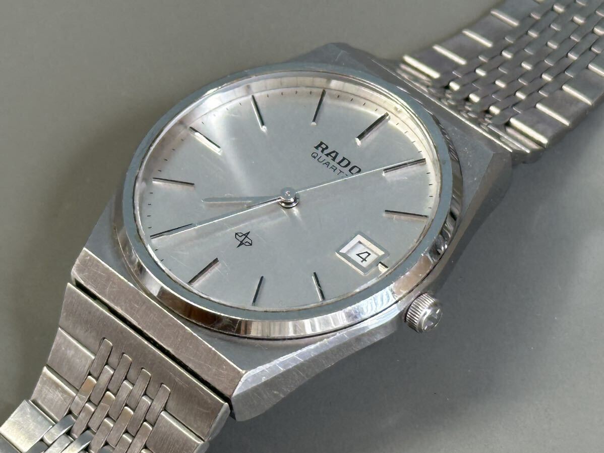 1円〜◆RADO ラドー QUARTZ クォーツ 107.9512.4 シルバーカラー メンズ腕時計 稼働品の画像10