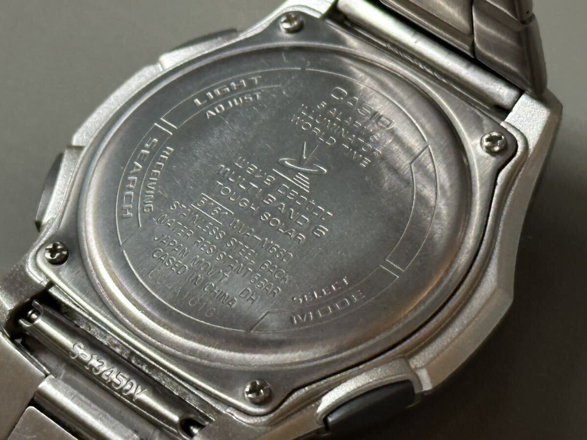 1円〜◆カシオ CASIO ウェーブセプター マルチバンド6 ソーラー電波時計 WVA-M630 白文字盤 メンズ腕時計 稼働品_画像8