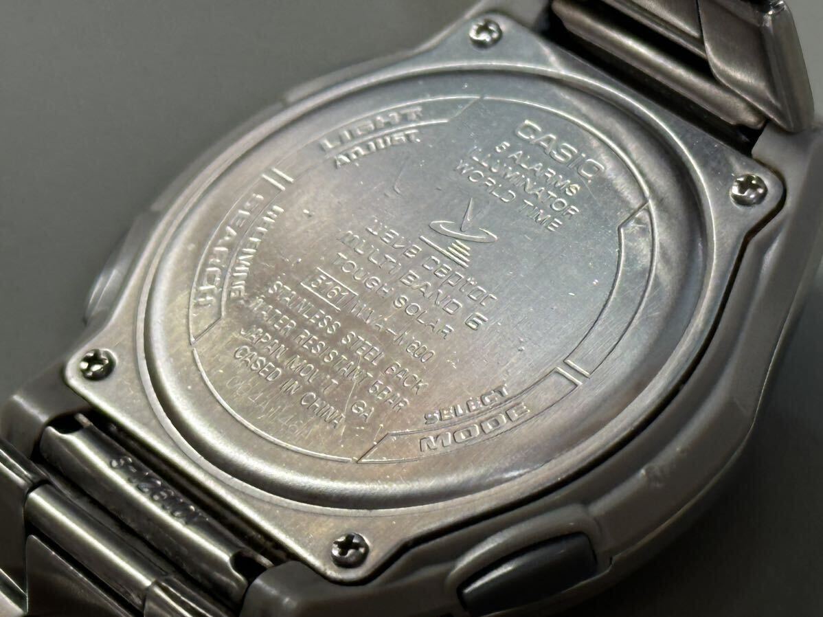 1円〜◆カシオ CASIO ウェーブセプター マルチバンド6 ソーラー電波時計 WVA-M600 黒文字盤 メンズ腕時計 稼働品_画像8