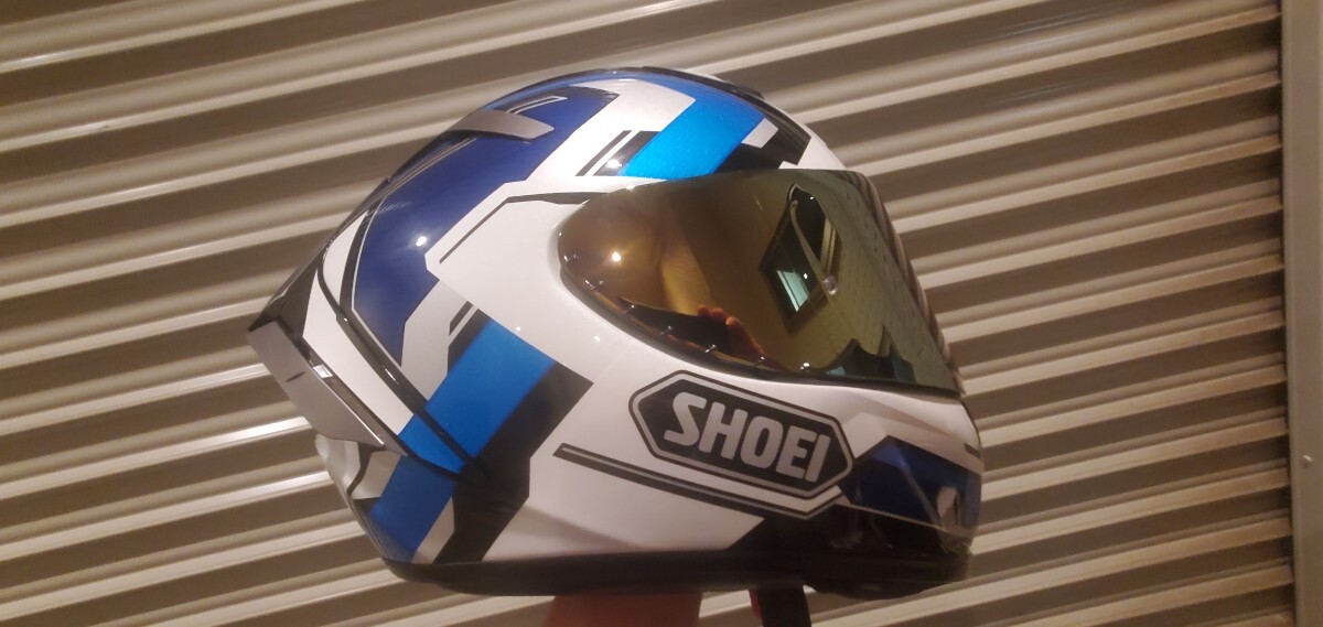 SHOEI X-Fourteenブリンク！サイズL、ミラーシールド付き、スペア、使い分け、サーキットなど。フラッグシップモデル、廃盤、ショウエイの画像3