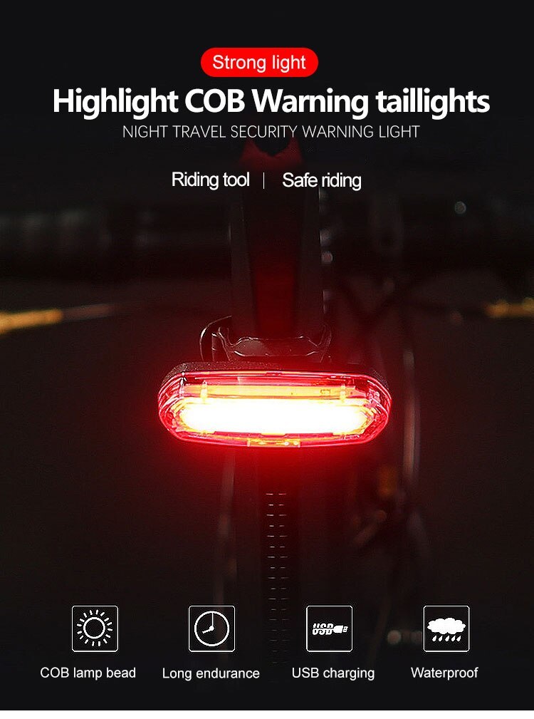 ☆☆LEDマウンテンバイクテールライト,USB充電式,警告灯☆赤色☆新品☆防水☆の画像10