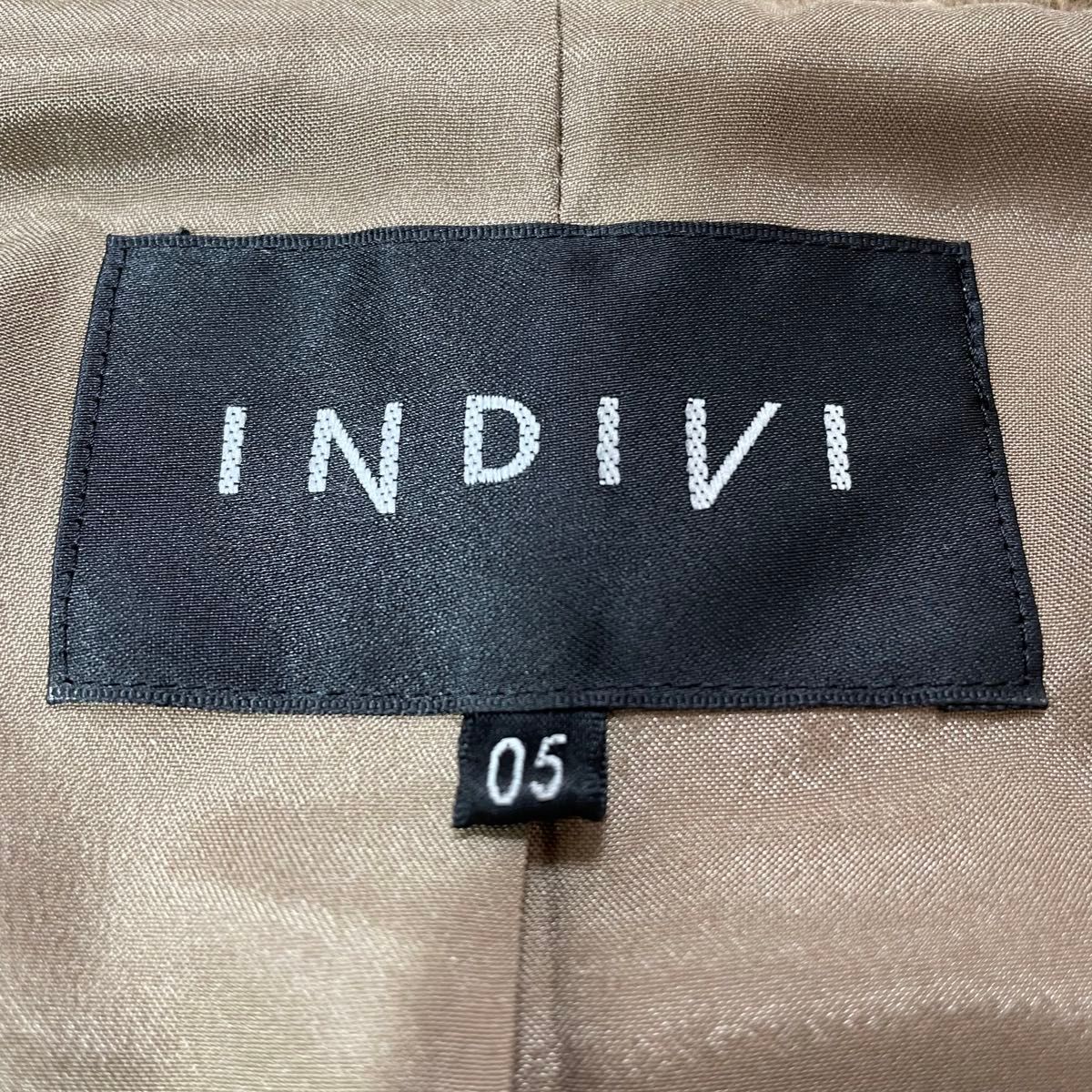 INDIVI インディヴィポンチョコート グレー 比翼ボタン ショートコート