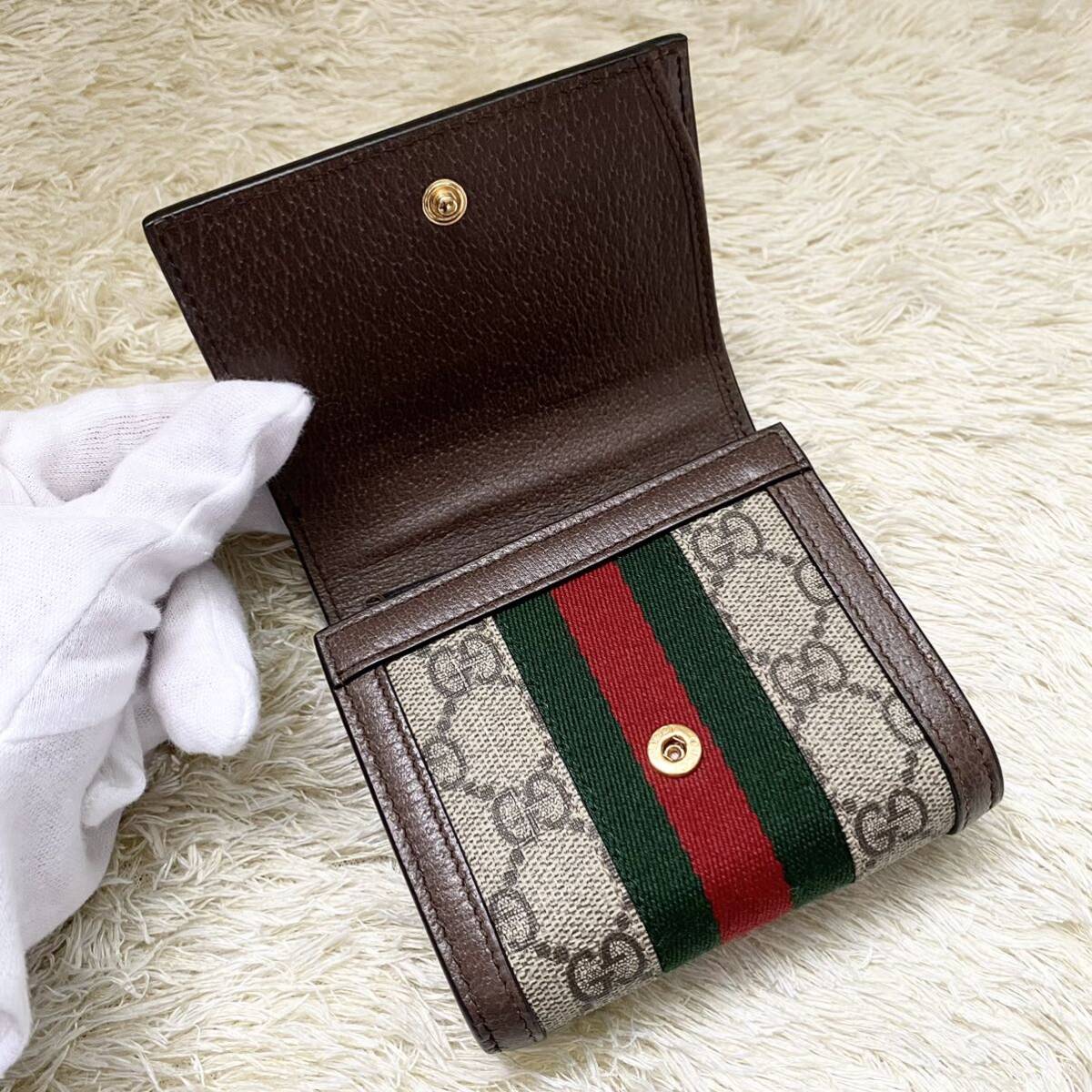 ☆極上美品☆GUCCI グッチ オフィディア シェリーライン GGスプリーム 財布の画像4