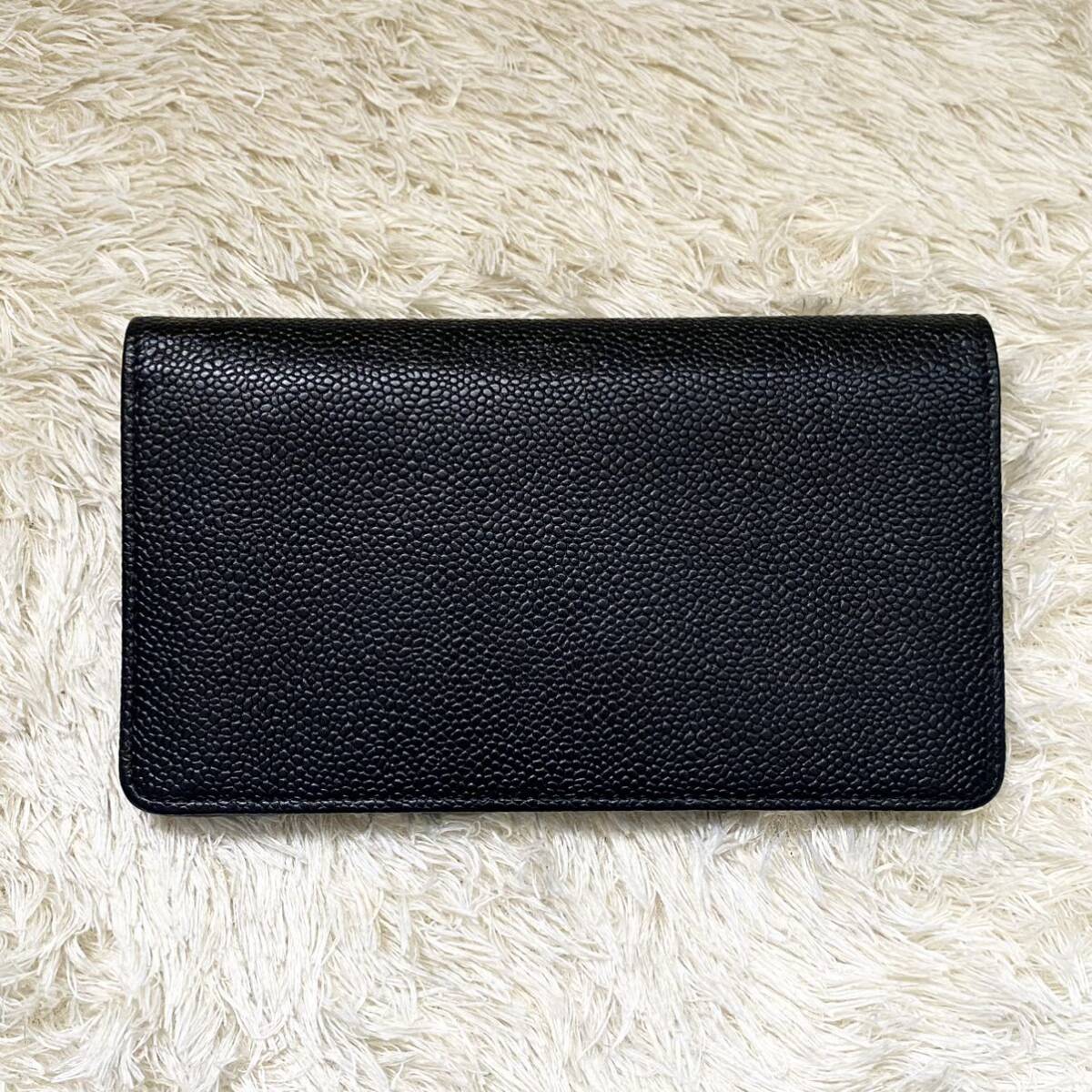 極上美品 CHANEL シャネル キャビアスキン 二つ折り長財布 極上美品 CHANEL シャネル キャビアスキン 二つ折り長財布