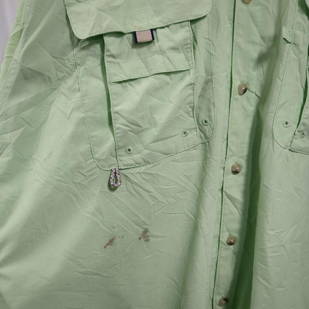 Columbia PFG フィッシングシャツ　半袖ポケット付き黄緑メンズL 19