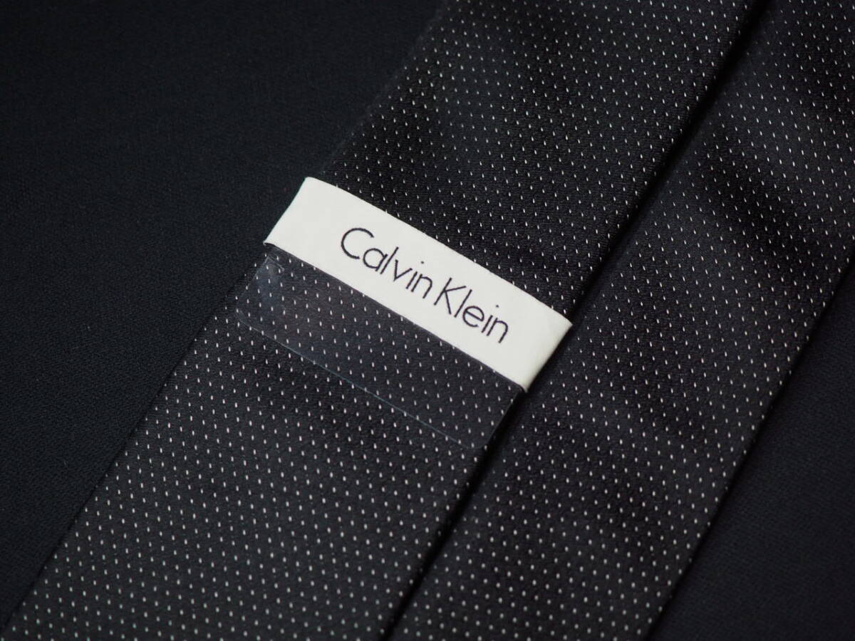  unused goods [Calvin Klein Calvin Klein ]A2059 small eyes black black SILK brand necktie old clothes superior article 