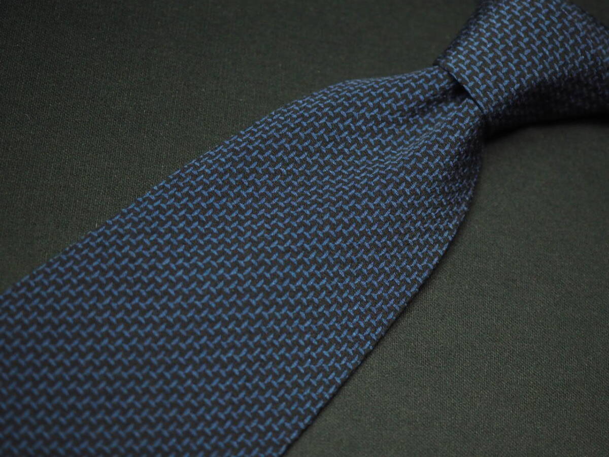 beautiful goods [ARMANI COLLEZIONI Armani ko let's .-ni]A2204 navy black blue black Italy made in Italy SILK brand necktie old clothes superior article 