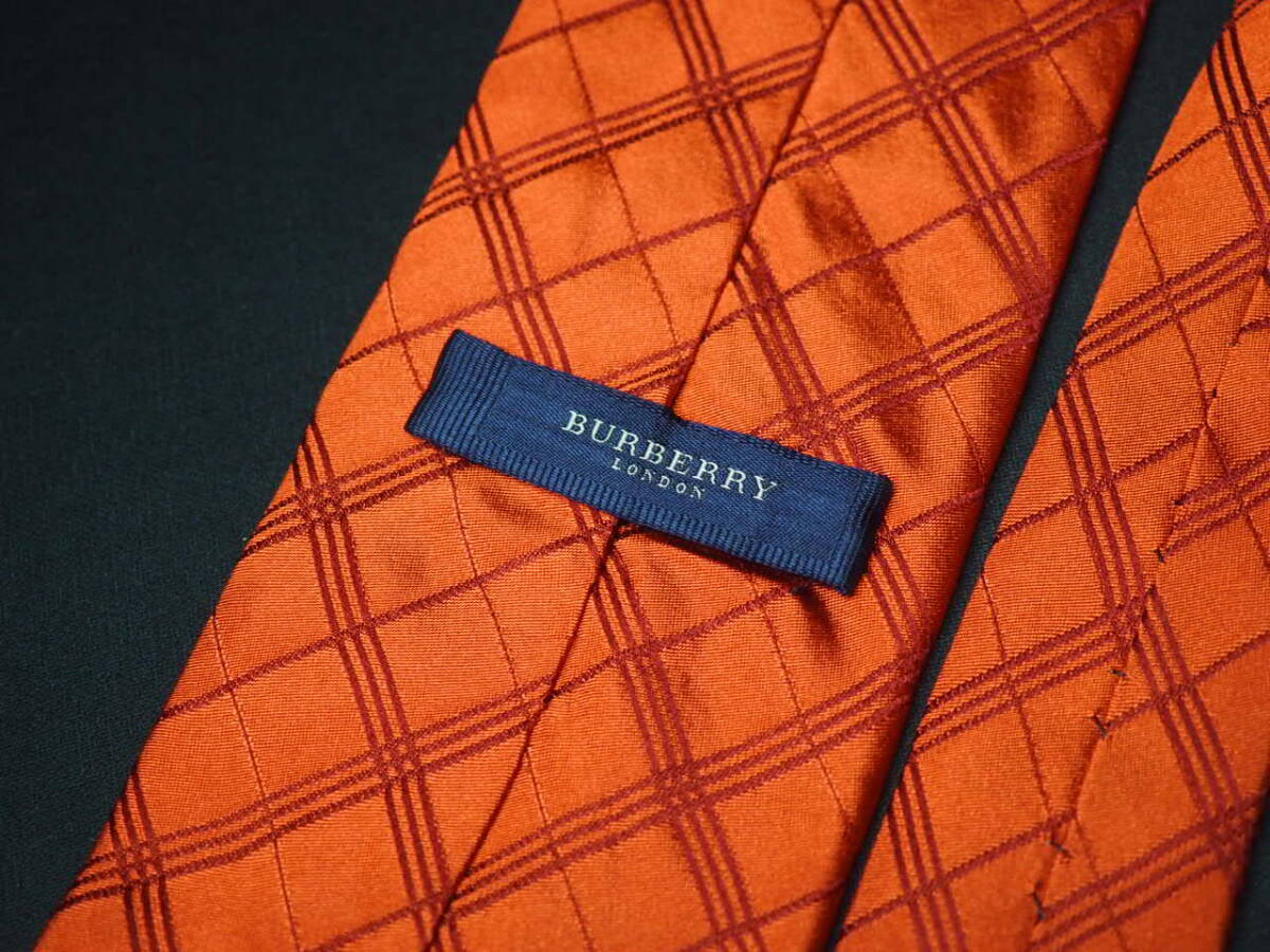 [BURBERRY Burberry ]A2286 orange серия Италия сделано в Италии SILK бренд галстук noba проверка хорошая вещь 