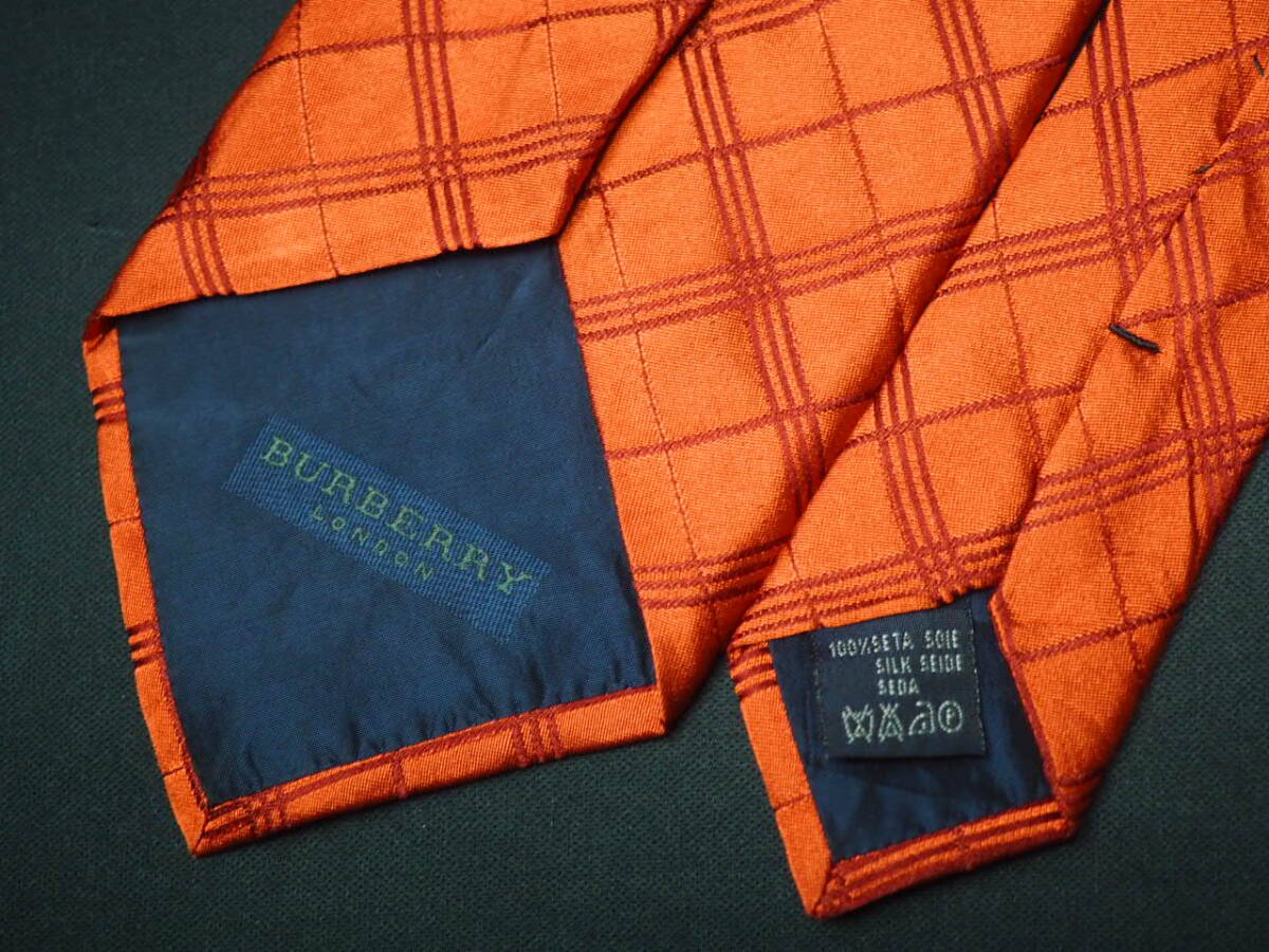 [BURBERRY Burberry ]A2286 orange серия Италия сделано в Италии SILK бренд галстук noba проверка хорошая вещь 