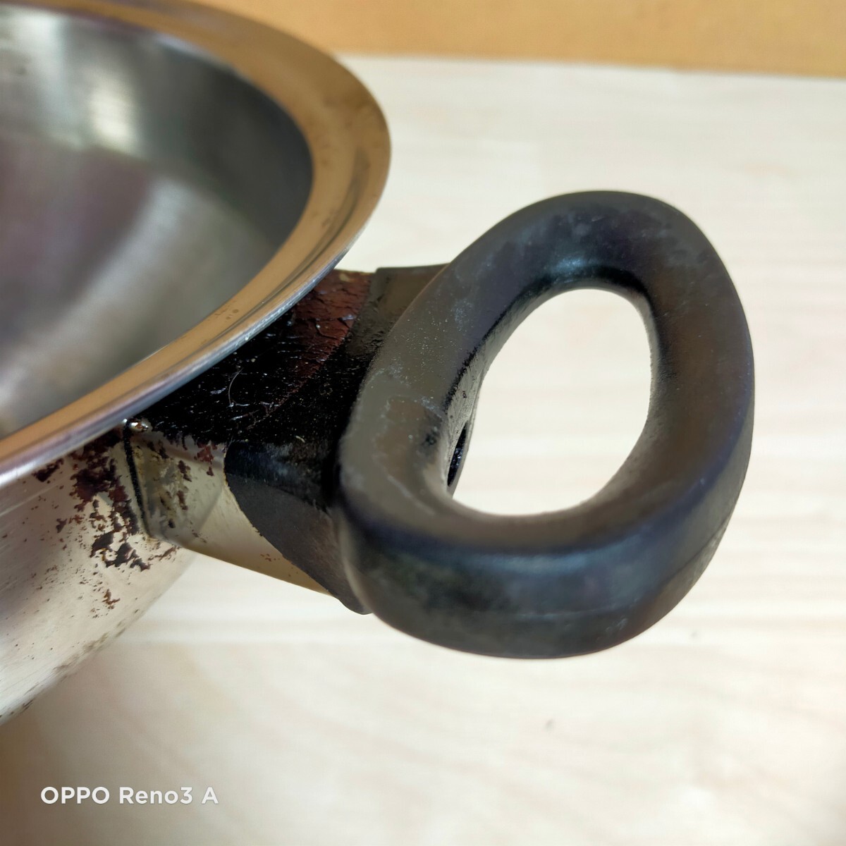Amway Queen　アムウェイ クイーン　ウォック　両手鍋　ステンレス　アメリカ製　調理器具　中古品　使用感あり_画像9