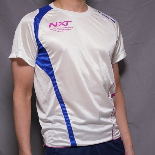 ミズノ MIZUNO ランニング　ジョギング　陸上競技　半袖　シャツ メンズ 白桃 Lサイズ _画像8