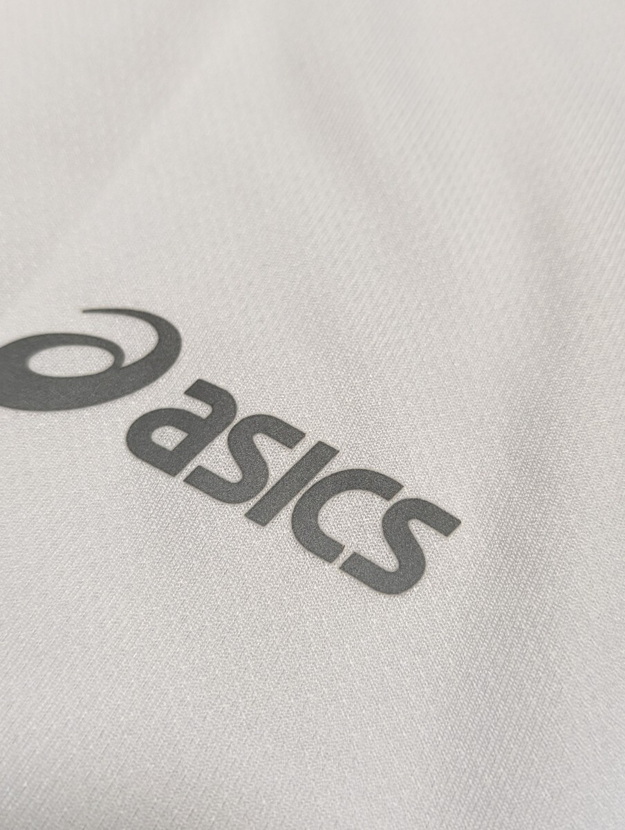 アシックス ASICS ランニング　ジョギング　陸上競技　長袖　シャツ メンズ 白青系 Mサイズ 若干シミあり