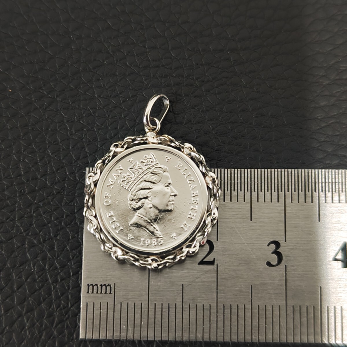 (C032530) original platinum noble coin 1/10 ounce Man island . prefecture issue frame 850 pendant top 